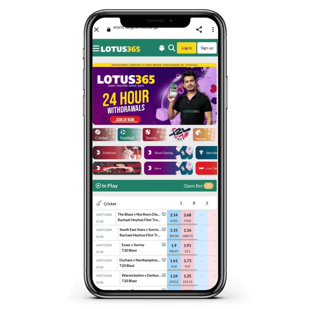 Lotus 365 betting platform IPL sports betting India mobile